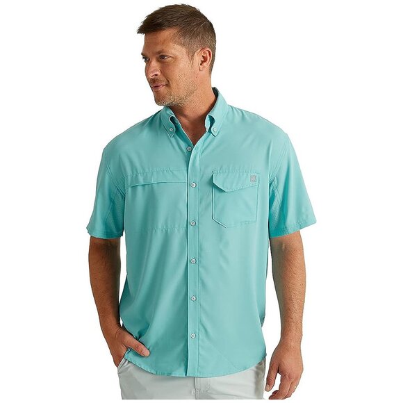 Tide Point Solid Short Sleeve Shirt, Button Down for Men Marine Blue